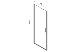 Душевая дверь Vincea Alpha 75 хром стекло рифленое - 2