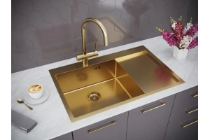 Мойка кухонная Paulmark Atlan 78 L брашированное золото - 2