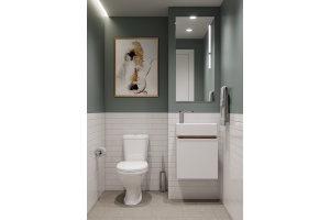 Комплект мебели подвесной Aquaton Эклипс 45 L белый-светлое дерево