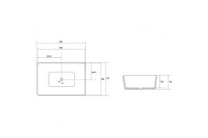 Накладная раковина Abber Rechteck 49 золото с черным - 2