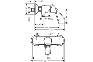 Смеситель для душа Hansgrohe Novus Loop хром (71360000) - 2