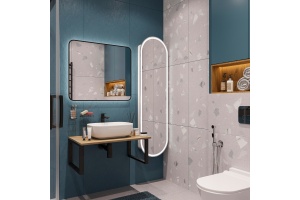 Мебель для ванной DIWO Элиста 80 светлое дерево, с раковиной Moduo 50 Square - 2