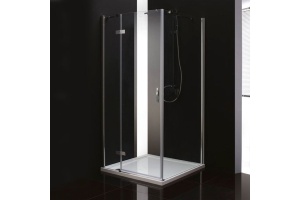 Душевой уголок Cezares Bergamo 100х100 хром стекло прозрачное