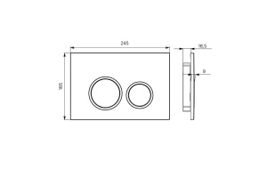 Клавиша смыва, универсальная, белая - 2