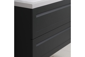 PLATINO База под раковину подвесная с двумя выкатными ящиками, Серый матовый AM-Platino-800-2C-SO-GM-Cer - 2