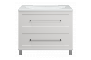 Тумба под раковину напольная Misty Марта 100 белая глянцевая