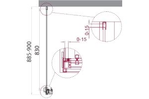 Боковая стенка BelBagno Acqua 90 профиль хром (ACQUA-90-FIX-C-Cr) - 3