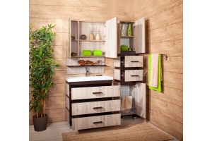 Мебель для ванной Бриклаер Техас 70 дуб кантри, венге - 2