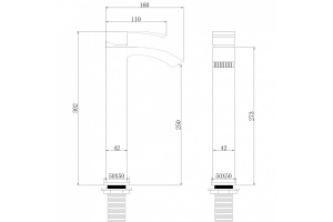 Смеситель для раковины Abber Wasserfall хром (AF8611) - 3