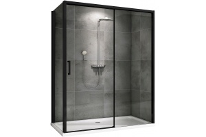 Душевой уголок Abber Komfort 170х90 черный стекло прозрачное