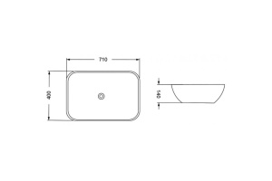 Накладная раковина Vincea 71 белая матовая - 2