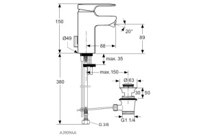 Смеситель для биде Ideal Standard Moments хром (A3909AA) - 2