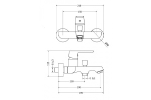 Смеситель для ванны Cezares Romana (ROMANA-VM-01) - 2