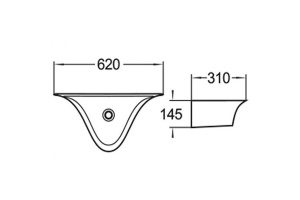 Раковина подвесная WeltWasser WW AISBACH 78205 GL-WT 57.5 белый (10000008696) - 3