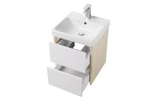Тумба с раковиной Aquaton Сканди 45 белый - светлое дерево - 2