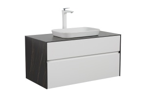 Тумба с раковиной Black&White Universell 100 бело-черная - 3