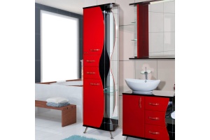 Шкаф-пенал Bellezza Рио 50 L красный с черным