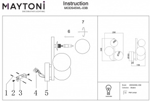 Бра Maytoni Dallas MOD545WL-03B - 3