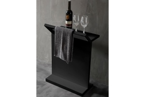 Столик для ванной комнаты Abber Stein с полотенцедержателем черный матовый