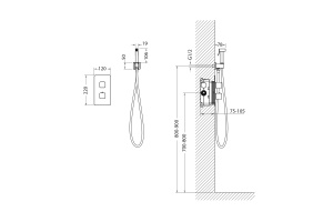 Смеситель встроенный с гигиеническим душем с термостатом Timo Petruma 5089/00SM хром - 2