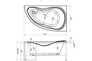 Акриловая ванна Aquanet Maldiva 148.4x89.2 см (00204002) - 3