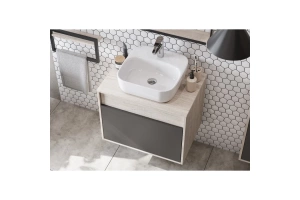 Комплект мебели Aquaton Лофт Урбан 80 светлое дерево-серый - 2