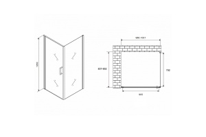 Душевой уголок Abber Sonnenstrand 100х85 хром стекло матовое - 2