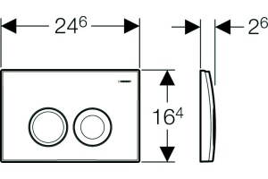 Кнопка смыва Geberit Delta 21 115.125.46.1 хром матовый - 2
