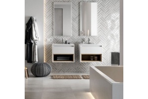 Зеркало Excellent Kuadro 100х50 белое матовое - 2