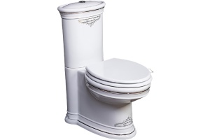 Чаша для напольного унитаза Boheme Puro белый с узором хром с бачком без сиденья