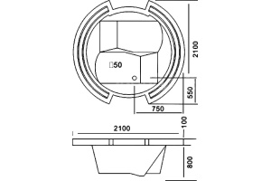 Акриловая ванна Gemy G9060 K - 3
