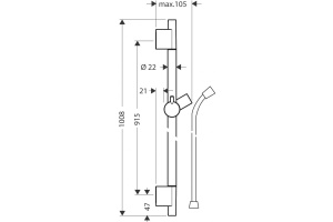 Душевая штанга Hansgrohe Unica 90 черный матовый - 3