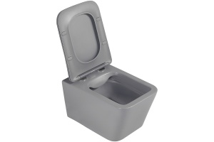 Подвесной унитаз Abber Rechteck серый матовый с сиденьем микролифт - 3