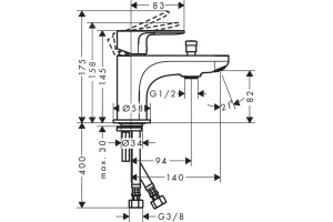 Смеситель на борт ванны Hansgrohe Rebris S 72436000 - 2