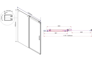 Боковая стенка Vincea Como 90х195 черная стекло прозрачное - 2