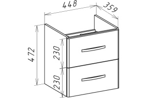 Тумба для комплекта Bellezza Рокко 50 подвесная, бежевая (мини) - 3