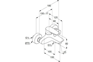 Смеситель для ванны Kludi Pure&solid хром (346810575) - 2
