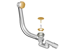 Слив-перелив Фэма гофра, бронза