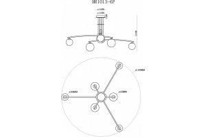 Люстра на штанге MyFar Stacy MR1013-6P - 2