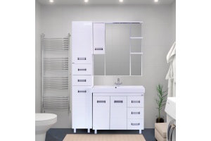 Шкаф-пенал Misty Селена 35 L с бельевой корзиной - 3