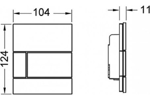 Кнопка смыва TECE Square Urinal 9242800 белое стекло, кнопка белая - 2