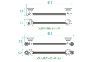 Полотенцедержатель Cezares OLIMP (OLIMP-TH05-03/24-M) - 3