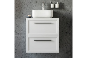 Мебель для ванной STWORKI Эстерсунд 60 белая матовая, простоун беж - 3