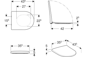 Крышка-сиденье Geberit Acanto с микролифтом, быстросъёмное - 3
