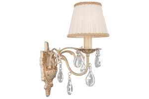 Бра Eurosvet Amelia 3637/1 белый с золотом/прозрачный хрусталь Strotskis