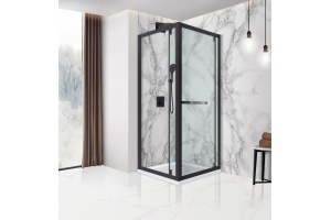 Душевой уголок Vincea Stile 90х90 правый черный стекло прозрачное