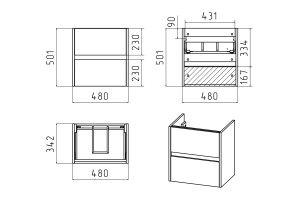 Тумба под раковину Misty Алиса 50 белый - 3