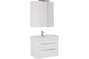 Тумба с раковиной Aquanet Виченца 80 белый глянец - 3