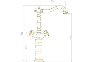 Смеситель для раковины Bronze de Luxe Royal бронза (21973/1) - 3