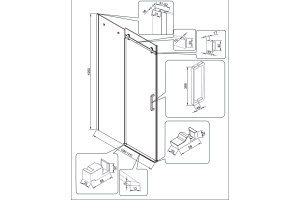Душевая дверь Veconi Vianno 130, черный (VN74B-130-01-C4) - 2